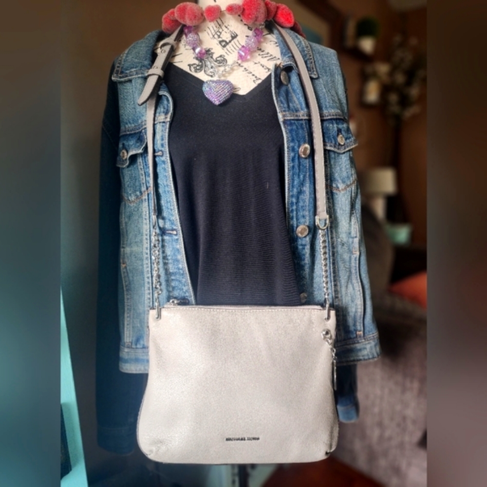 Michael Kors gray crossbody bag